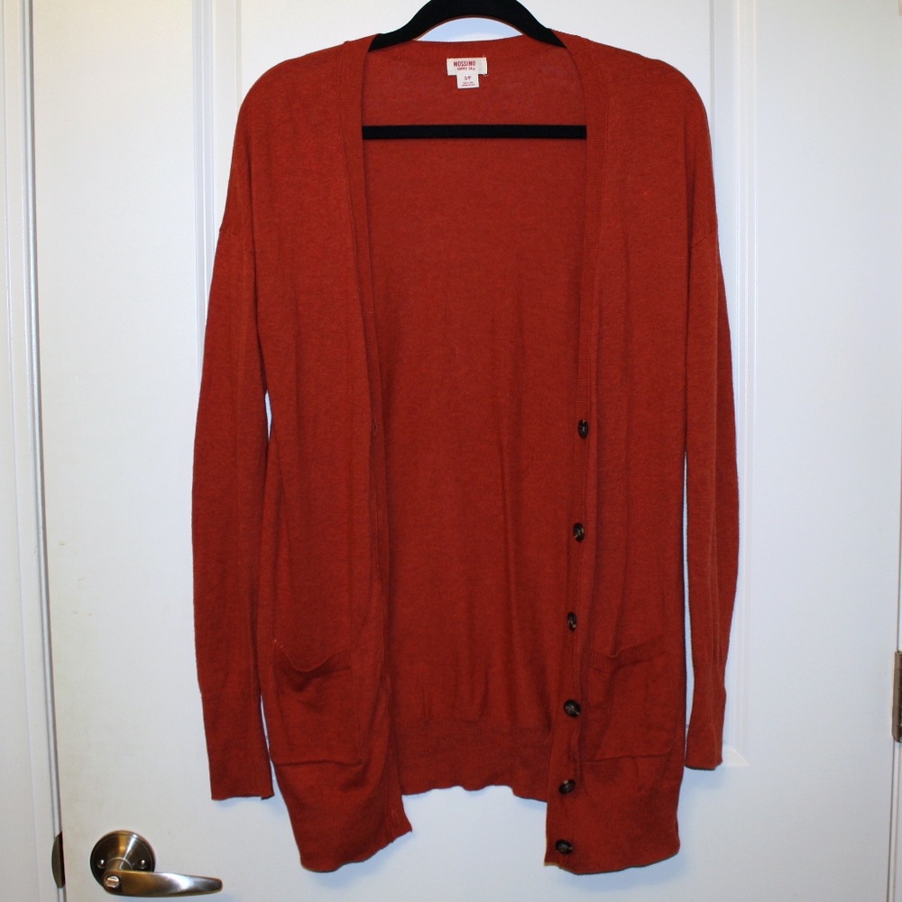 Orange Button Up Cardigan - Size Small